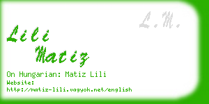 lili matiz business card